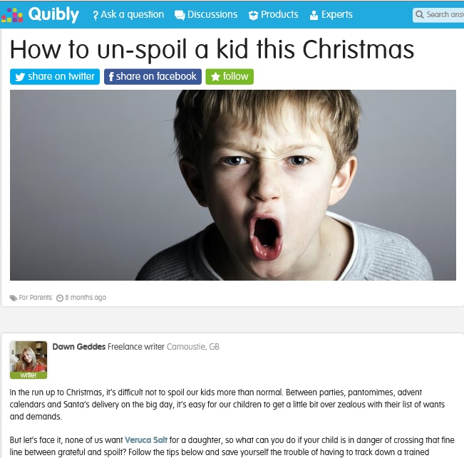unspoil a kid      